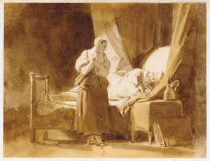 Une femme regardant un homme endormi