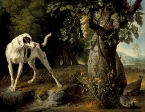 Paysage avec un chien et des perdrix, 1719