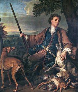 French: Portrait de M. Desportes peint par lui-même avec du gibier mort à ses pieds (Portrait de l