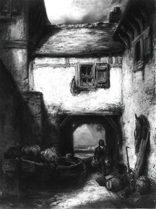 Cour intérieure, vers 1855
