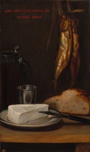 Nature morte avec hareng, pain et fromage, 1858