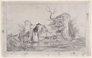 Les Lavandières, 1833-38 - Alexandre Gabriel Decamps