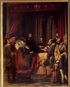 La mort du roi de France Henri IV, son corps est exposé au Louvre - Alexandre Jean Baptiste Hesse