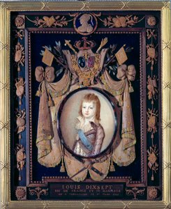Portrait du dauphin Louis XVII (1785-1795). Peinture miniature sur ivoire par Alexander Kucharski (1741-1819)