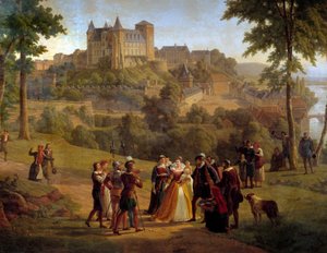 Vue du château de Pau où Henri IV est né prise du grand parc (détail) - Alexandre Louis Robert Millin du Perreux