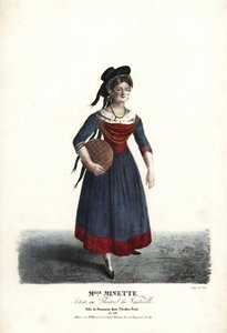 Actrice Mademoiselle Minette ou Jeanne-Marie-Françoise Menestrier en Françoise dans Nicolas Rémi de Sewrin, Théâtre du Vaudeville - Alexandre Marie Colin