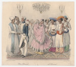 Une Nautch, de Vingt-quatre Planches Illustratives des Mœurs Hindoues et Européennes au Bengale, 1832 - Alexandre Marie Colin