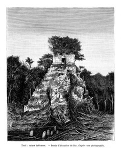 Ruines mayas, Tikal, Guatemala, XIXe siècle - Alexandre de Bar