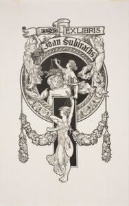 Ex-libris de Joan Subirachs - Alexandre de Riquer
