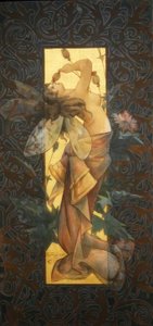 Composition avec nymphe ailée au lever du soleil