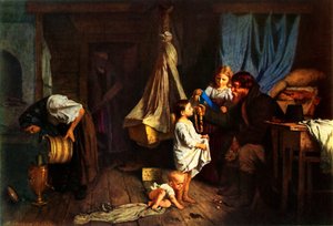 Dans une chambre de paysan, 1870, 1965 - Alexei Ivanovich Korzukhin