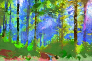 Chemin dans la forêt,2020,(mixed media)