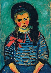 Fille avec un nœud rouge - Alexej von Jawlensky