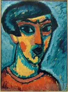 Tête en bleu