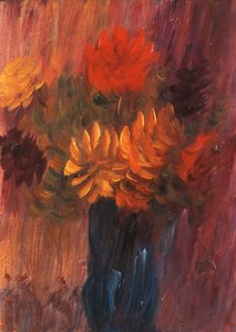 Grande nature morte : Dahlia rouge et jaune