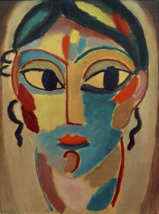 Tête mystique : tête de fille (de face)