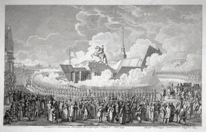 Inauguration de la statue équestre de Pierre le Grand sur la place du Sénat à Saint-Pétersbourg en 1782, début du 19e siècle - Alexey Kupriyanovich Melnikov