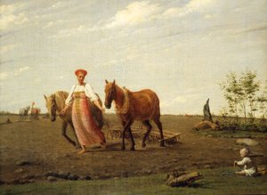 Russe : "Dans le champ labouré. Printemps" Dans le champ labouré. Printemps