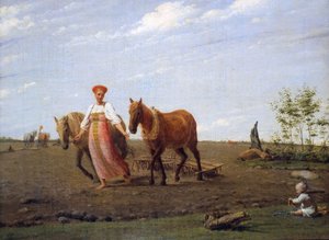 Russe : "Dans le champ labouré. Printemps" Dans le champ labouré. Printemps