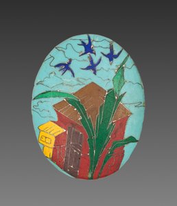 Ensemble de quatre médaillons (or et émail cloisonné)