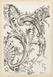 Cartouches en coquille et motif de feuille d