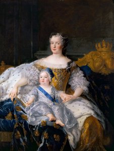 Marie Leszczynska avec Louis, dauphin de France - Alexis Simon Belle