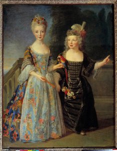Portrait de Catherine Éléonore Eugénie de Béthisy (1707-1767), future princesse de Montauban et de son frère Eugène Éléonore (1709-1781), futur marquis de Mézières - Alexis Simon Belle