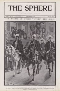 Les principaux pleureurs lors du cortège funèbre de la reine Victoria à travers Londres