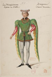 Halévy - La magicienne - maquettes de costumes par Alfred Albert - 02. Seigneur, choeurs hommes - Alfred Albert