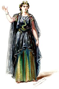 Halévy - La magicienne - maquettes de costumes par Alfred Albert - 20. Mélusine, 2e costume (retouched)