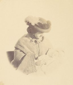 Portrait vignetté, femme tenant un bébé - Alfred Capel Cure