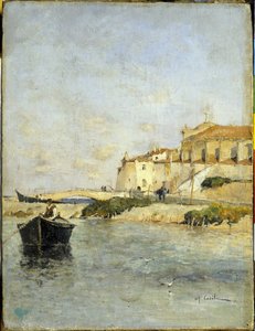 Le village de pêcheurs. Peinture par Alfred Casile (1848-1909). Limoux, Musée Petiet. - Alfred Casile