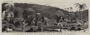 Une partie de chasse en Inde centrale attaquée par des frelons - Alfred Chantrey Corbould