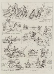 Red Shirt et Broncho Bill sont invités à chasser par un maître de chasse dans le Hertfordshire - Alfred Chantrey Corbould