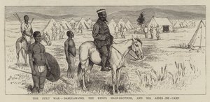 La guerre zouloue, Dabulamanzi, le demi-frère du roi, et ses aides de camp