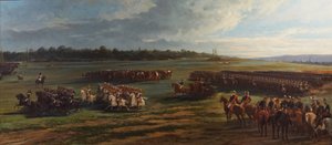 Revue de la division de cavalerie de la Garde de Longchamp par Napoléon III et François-Joseph Ier d
