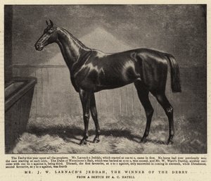 Mr J W Larnachs Jeddah, le gagnant du Derby - Alfred Charles Havell