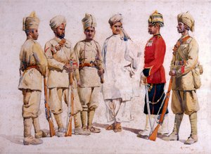 Soldats des 19e Punjabis Afridi de Tirah, illustration pour 
