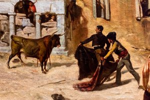 Combat de novillos, détail - Alfred Dehodencq