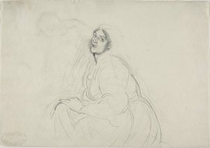 Femme assise et esquisse d