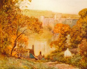 Château de Chepstow, sur la Wye, vers 1910 - Alfred East