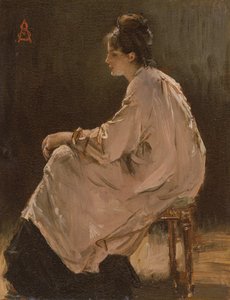 Fille assise - Alfred Emile Stevens