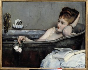 Le bain ou la femme dans le bain ou la baignoire