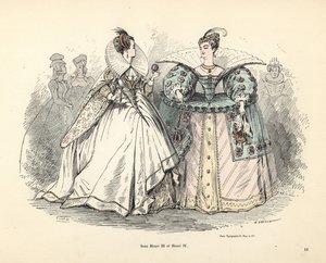 Caricature des costumes féminins à l