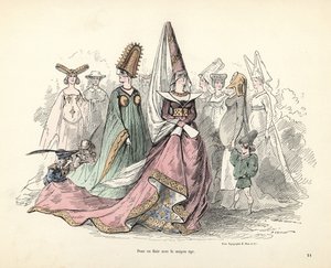Caricatures de costumes de femmes et d