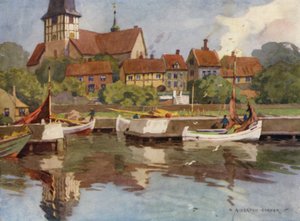 Danemark : Bornholm, port de Ronne - Alfred Heaton Cooper