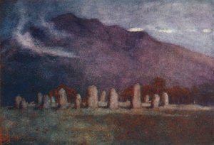 District des Lacs : Cercle de druides, près de Keswick, clair de lune - Alfred Heaton Cooper