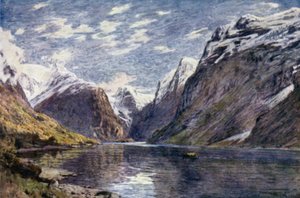 Loenvatn et glacier, Nordfjord - Alfred Heaton Cooper