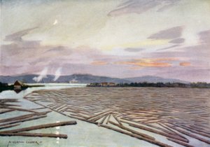 Bois sur la rivière Ångerman, Härnösand - Alfred Heaton Cooper