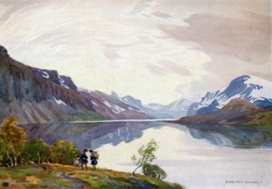 Vue depuis la station touristique, Saltoluokta, Laponie